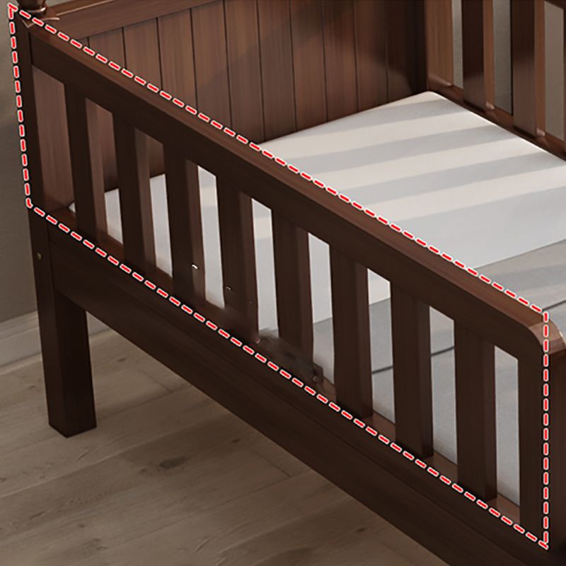 Espresso Wood Baby Crib Traditional Crib Nursery Bed with Guardrail