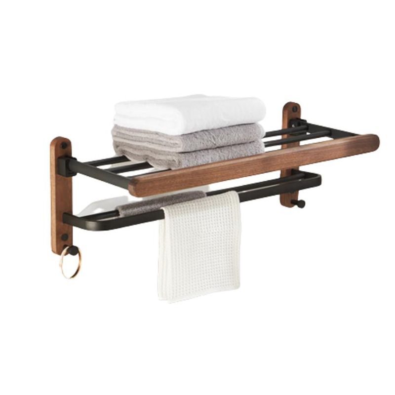 Modern Bathroom Accessory Kit Aluminum & Wood Bath Hardware Set