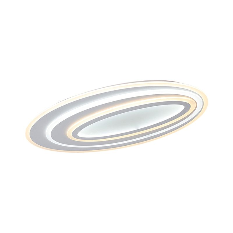 Oval Flushmount Light Simple Acrylic LED 19.5"/23.5"/31.5" Wide Bedroom Flush Ceiling Lamp in Warm/White Light