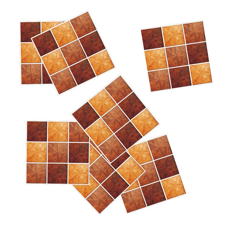 Vintage Wood Grain Wallpapers Red Brown Mosaics Wall Covering for Kitchen, Easy to Remove