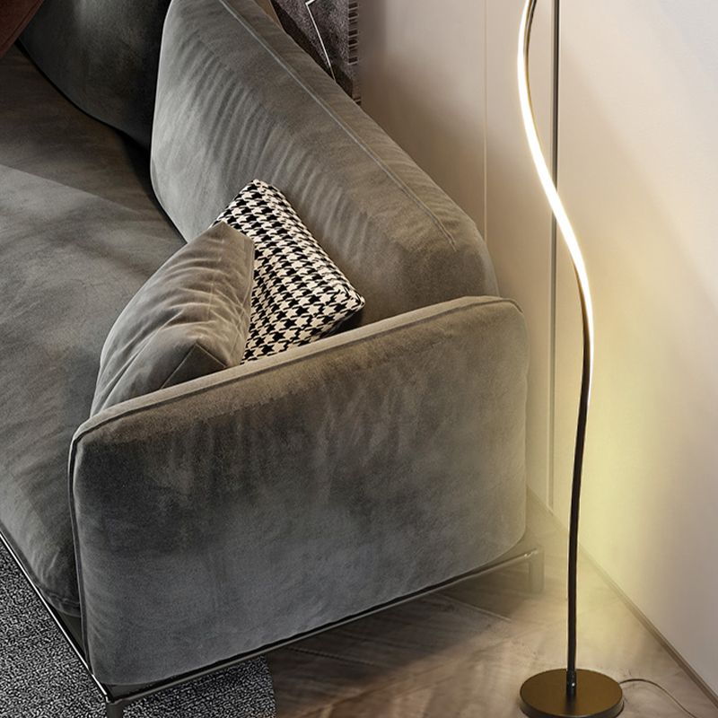 Modern Style Strip Shape Floor Lighting Metal 1 Light Floor Lamp for Dining Room