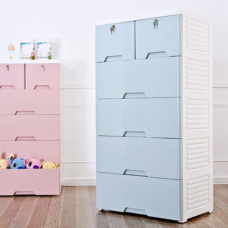 Modern Plastic Kids Nightstand Chest Nursery Dresser with 5/6 Drawers