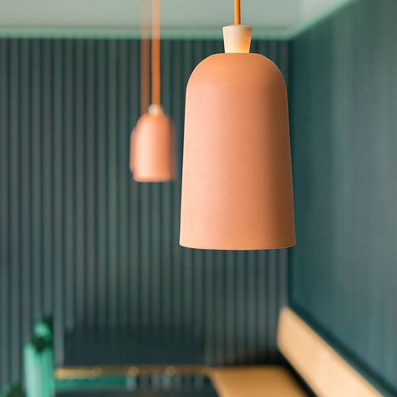 Gearceerd restaurant hanglampverlichting metaal 1 kop macaron -stijl hangende lamp armatuur