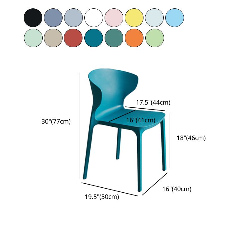 Contemporary Plastic Side Chair Wingback Kitchen Dining Room Chair