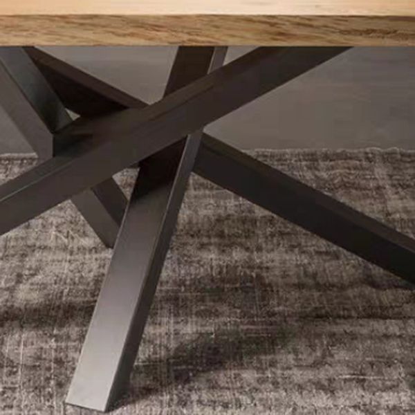 Rectangle 4 Legs Industrial Table Solid Wood Fixed Table for Restaurant