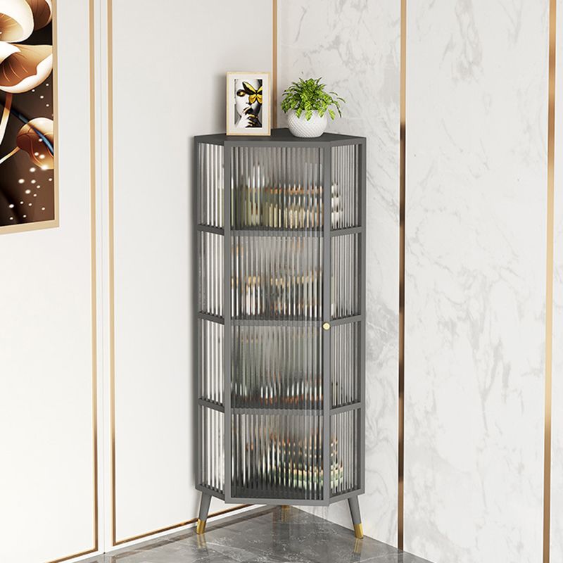 Living Room Metal Kitchen Server 16-inch Length Glass Door Dining Server