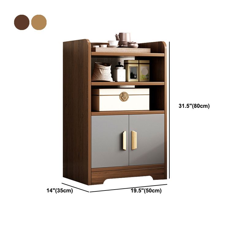 Contemporary Wooden Bedside Cabinet Lower Shelf Night Table for Bedroom