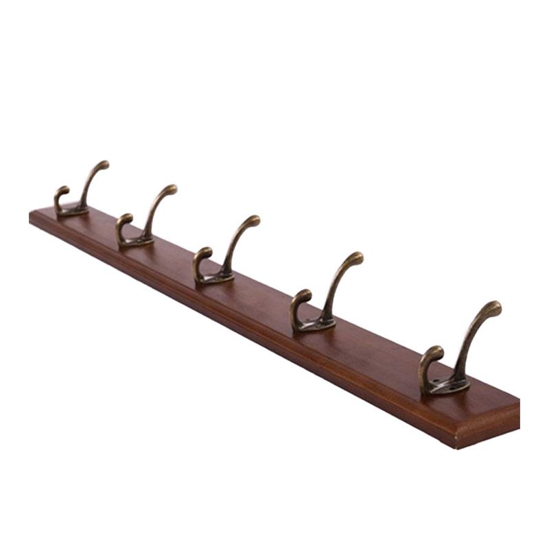 Modern Wooden Entryway Coat Rack Wall-Mounted Coat Hanger with Hooks