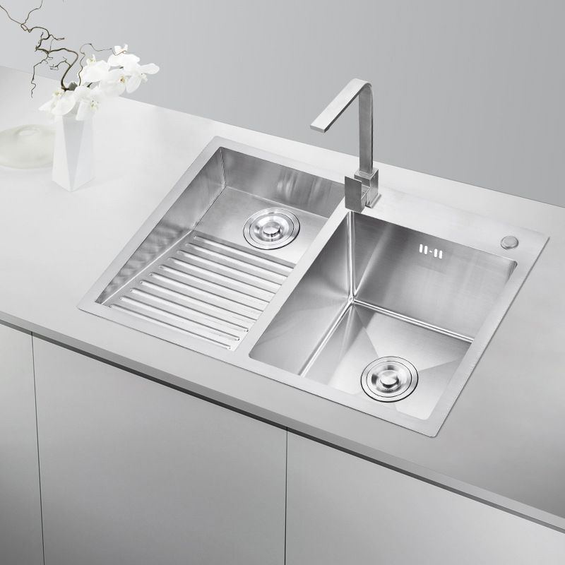 Modern Kitchen Sink Stainless Steel Double Sink with Accessories and Faucet Workstation