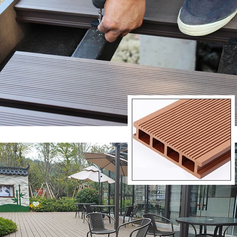 Water Resistant Floor Tile Wire Brushed Nail Lock Engineered Wood for Patio Garden