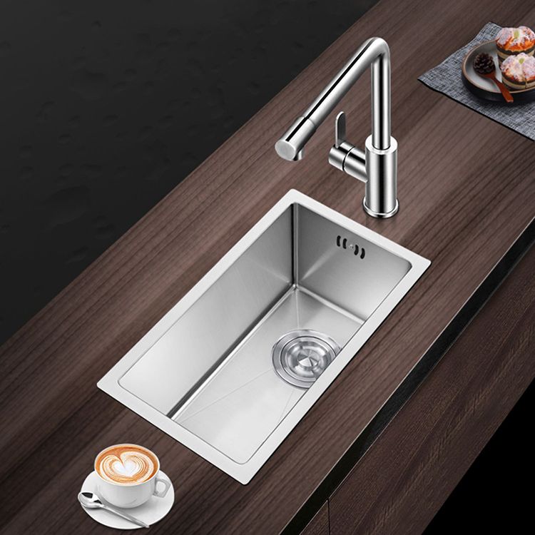 Rectangle Stainless Steel Sink Single Bowl Modern Kitchen Sink with Strainer