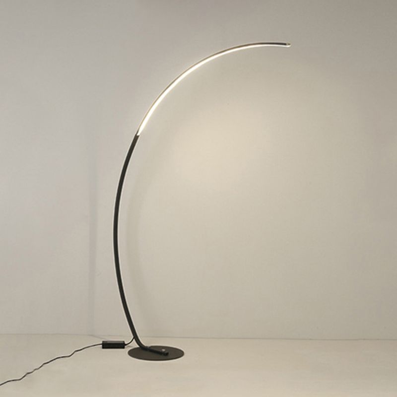 Aluminum Arc Shaped Floor Lamp Minimalist LED Standing Light for Living Room