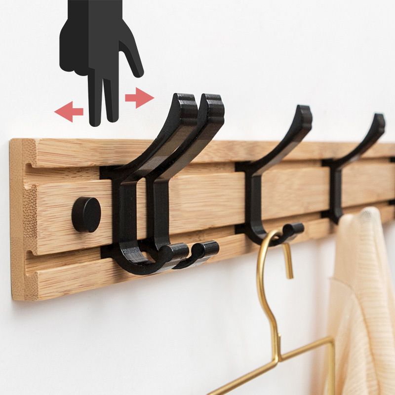 Contemporary Entryway Kit Wood Wall Mounted Double Prong Hooks Included Hall Stand