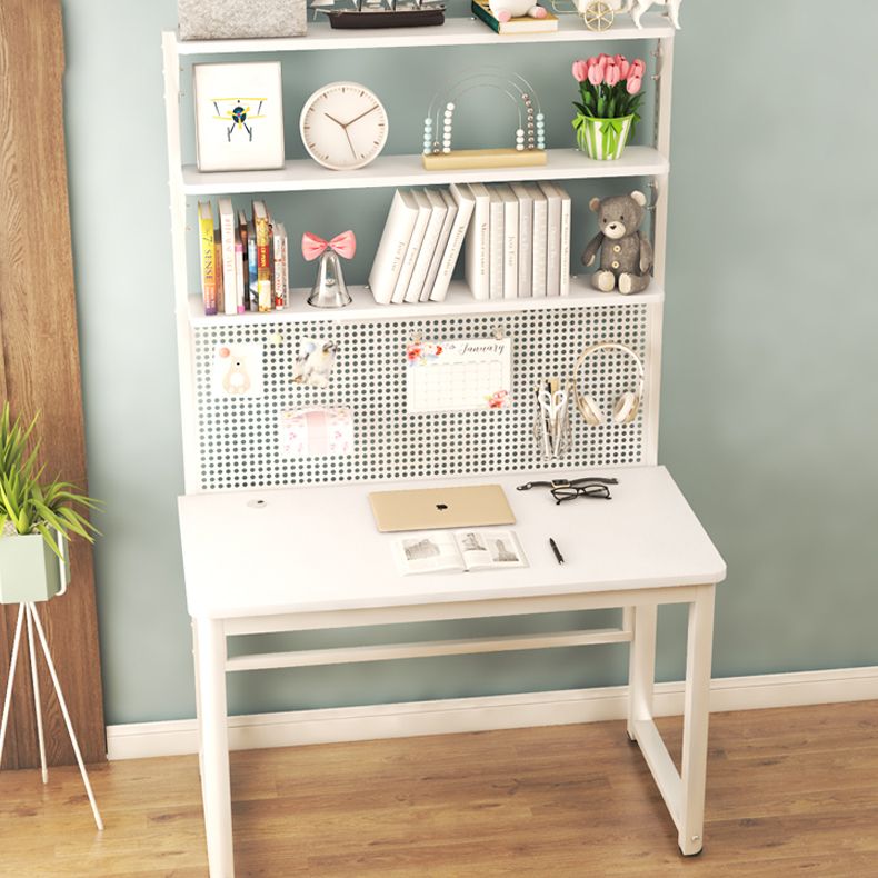 Home Kids Desk with Shelf Wooden Writing Desk Kids Desk in White