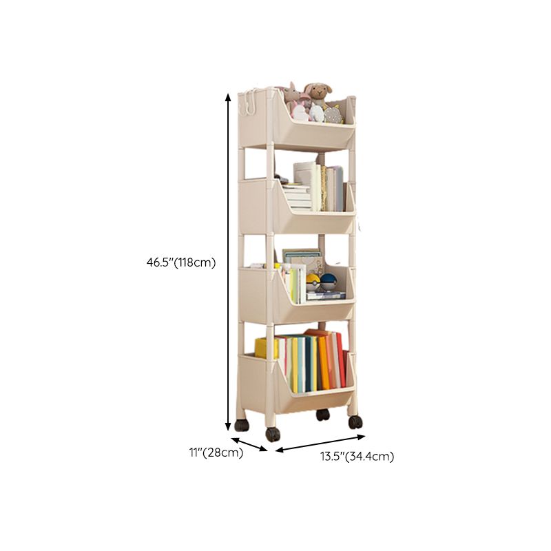 Scandinavian Book Shelf Freestanding Standard Kids Bookcase in Closed Back