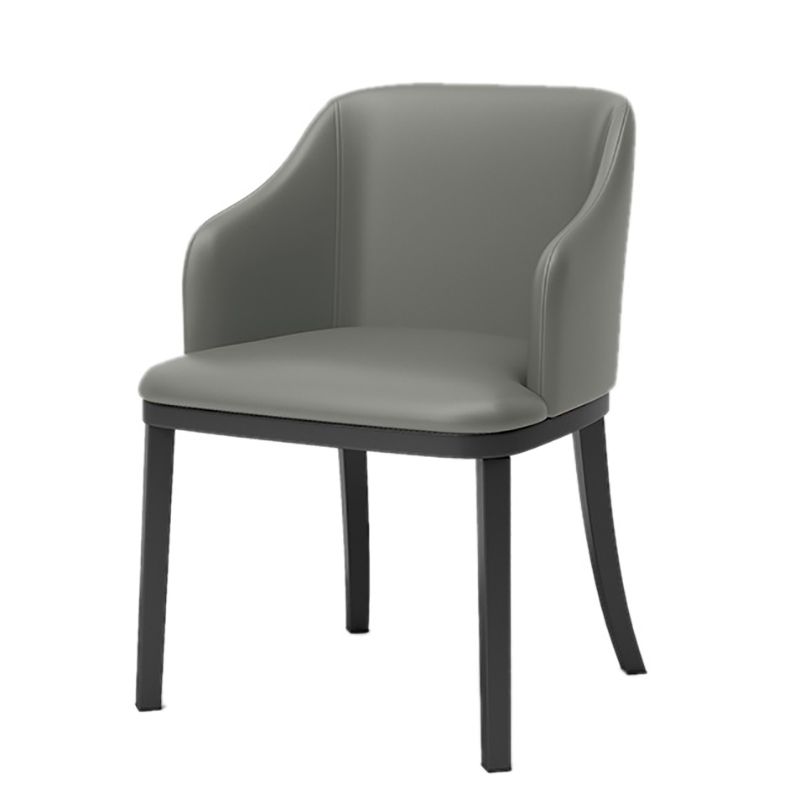 Modern Metal Dining Arm Chair Upholstered Side Chair for Dining Room