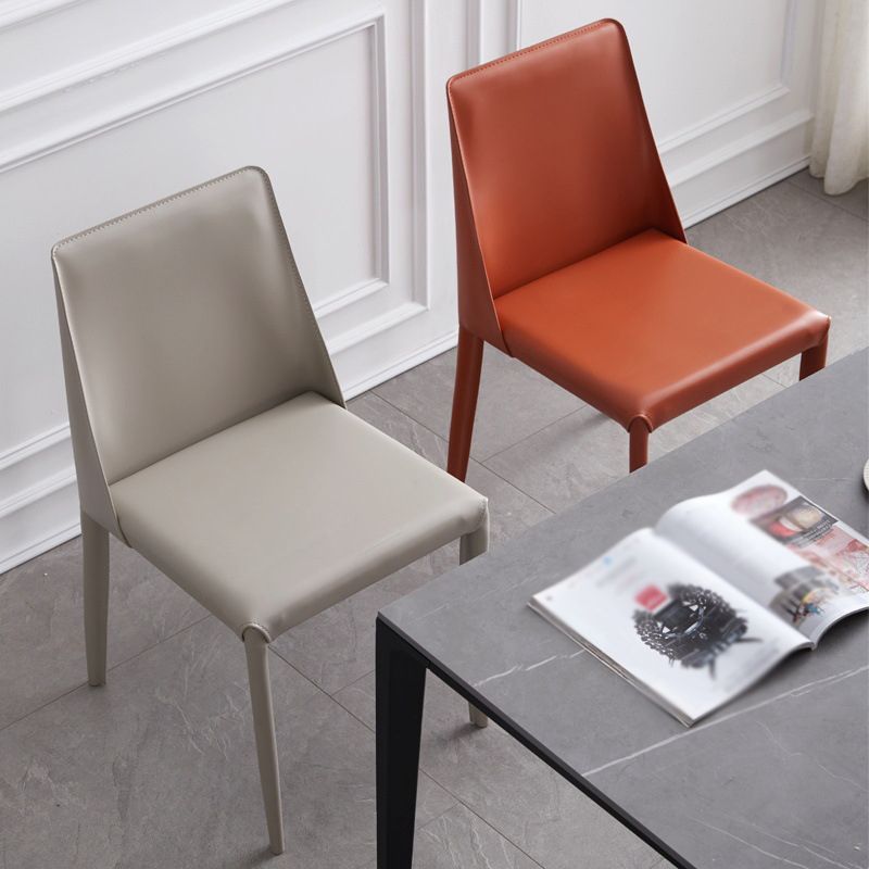 Contemporary Style Chairs Kitchen Armless Side Chair with Metal Legs