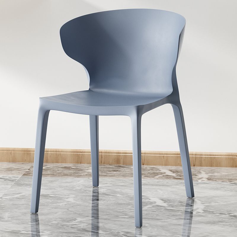 Scandinavian Home Wingback Side Chair Matte Finish Plastic Dining Chair