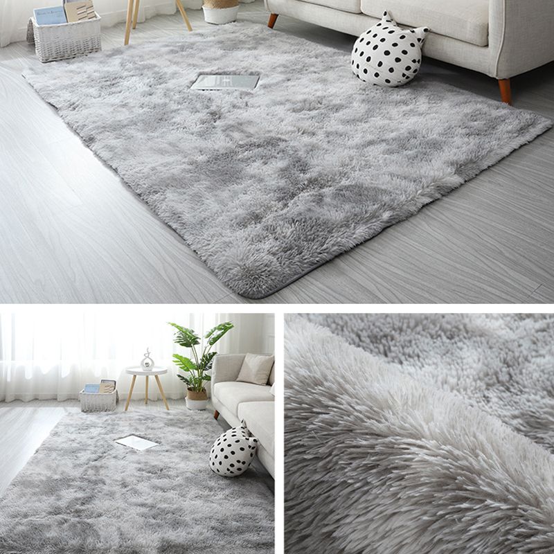 Minimalist Carpet Tie Dye Print Modern Polyester Carpet Non-Slip Backing Shag Rug for Living Room