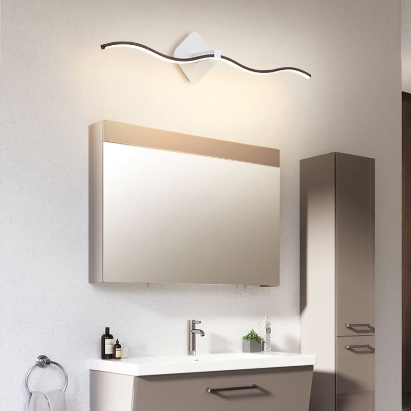 Nordic Style Metal Vanity Light Curve Shape Vanity Lamp for Shower Room