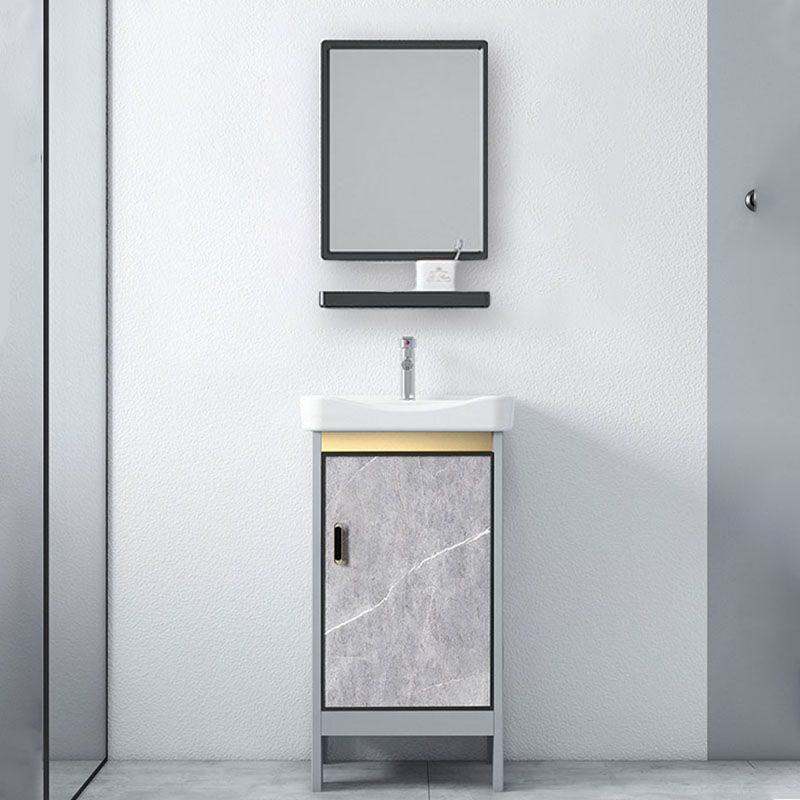 Modern Freestanding Vanity Sink Metal Bathroom Vanity Cabinet with Mirror Cabinet