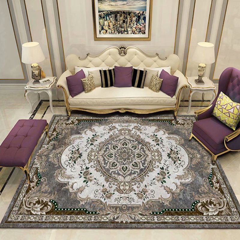 Tapis polyester multicolore Polyester tapis floral Tapis intérieur Rapage sans glissement pour le salon