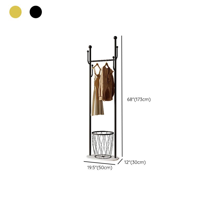 Modern Metal Clothes Hanger Plain Coat Rack with Marble Bottom