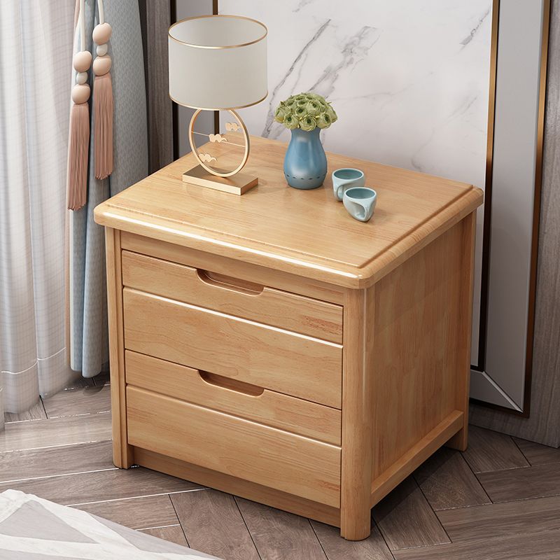 Storage Narrow Nightstand Solid Wood Kids Nightstand with Drawers