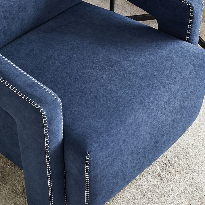 Glam Fabric Arms Included Square Arms Fixed Back Accent Room Chair