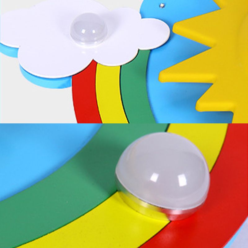 Multicolored Sun Flush Mount Light Acrylic 7 Lights Lighting Fixture for Nursing Room