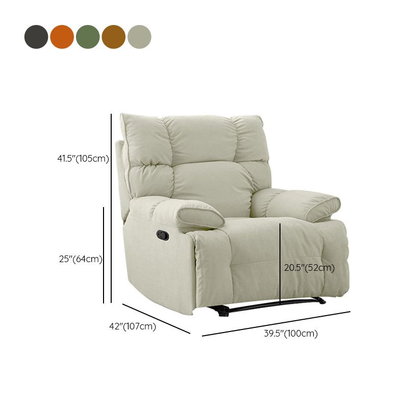 Solid Color Swivel Rocker Standard Recliner Microsuede Recliner Chair