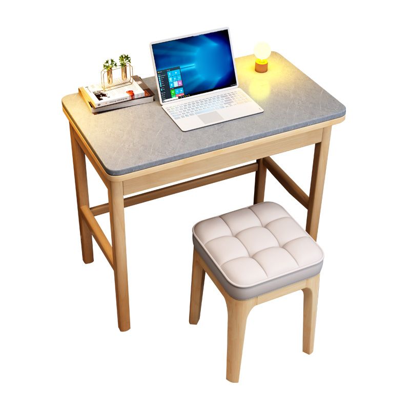 Wooden Desk and Chair Kids Writing Desk with Drawer 29.52" H Stone Top Child Desk