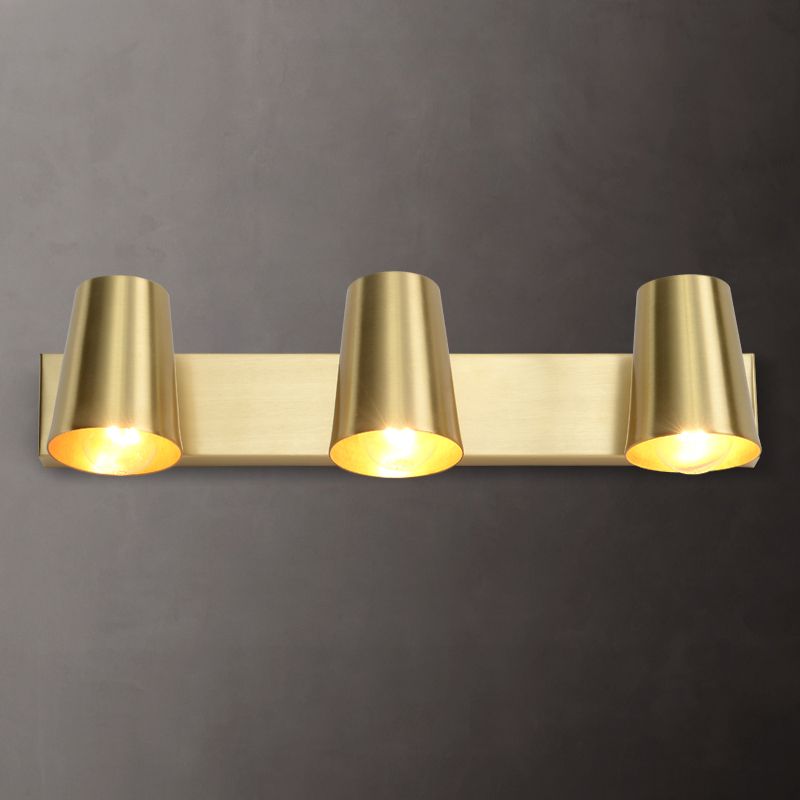 Cone Shaped Wall Light Sconce Nordic Metal Bathroom Wall Mount Light Fixture in Gold