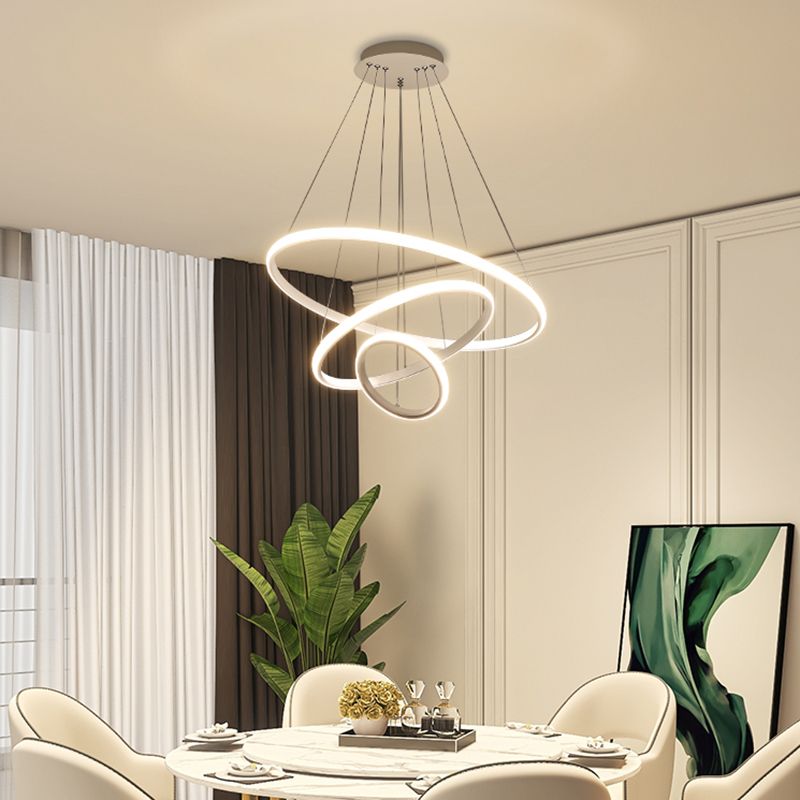 Modern Style Unique Chandelier Metal 3 Light Hanging Lamp for Living Room