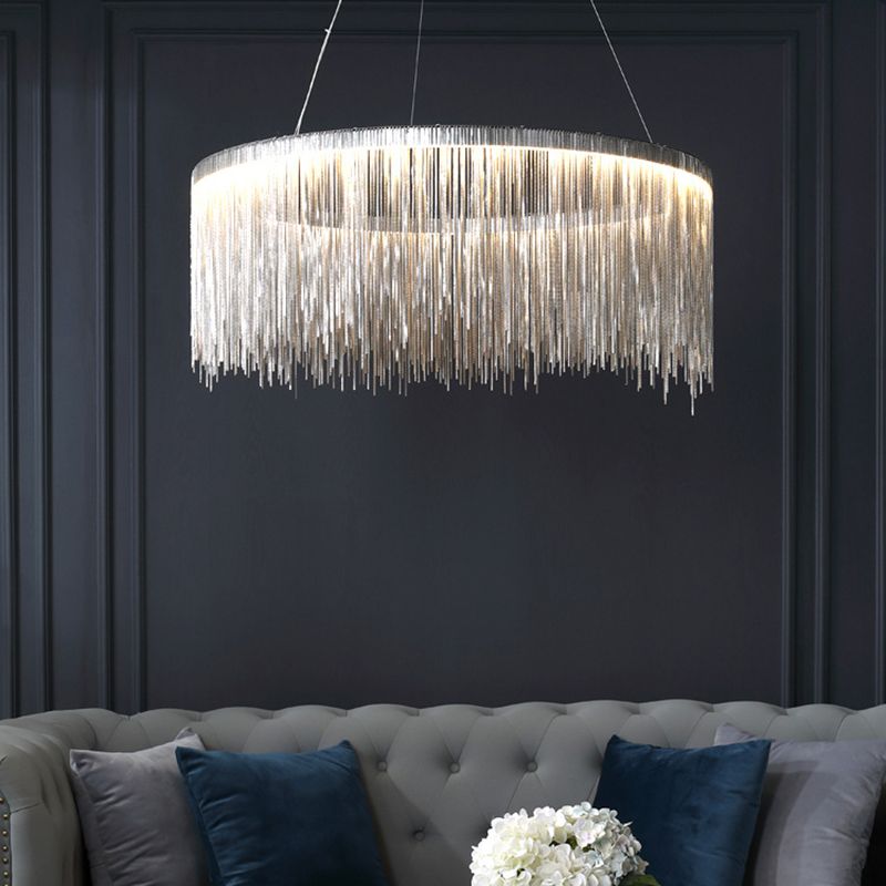 Postmodern Style Tassel Chandelier Light Nordic Minimalist Style Pendant Lamp for Bedroom