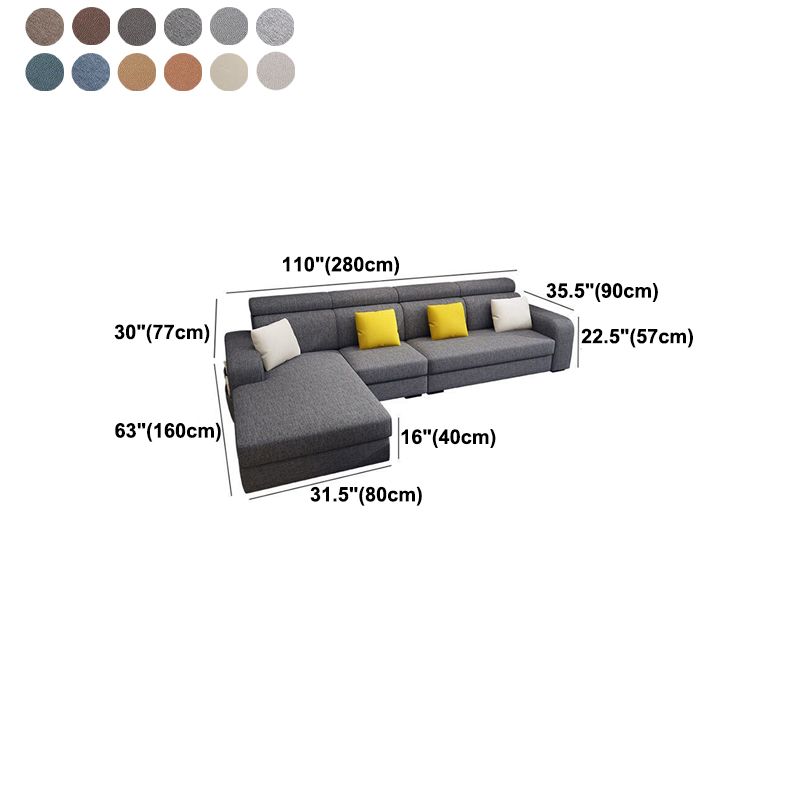 Scandinavian 4-seater L-Shape Sectional with Stoarge for Living Room