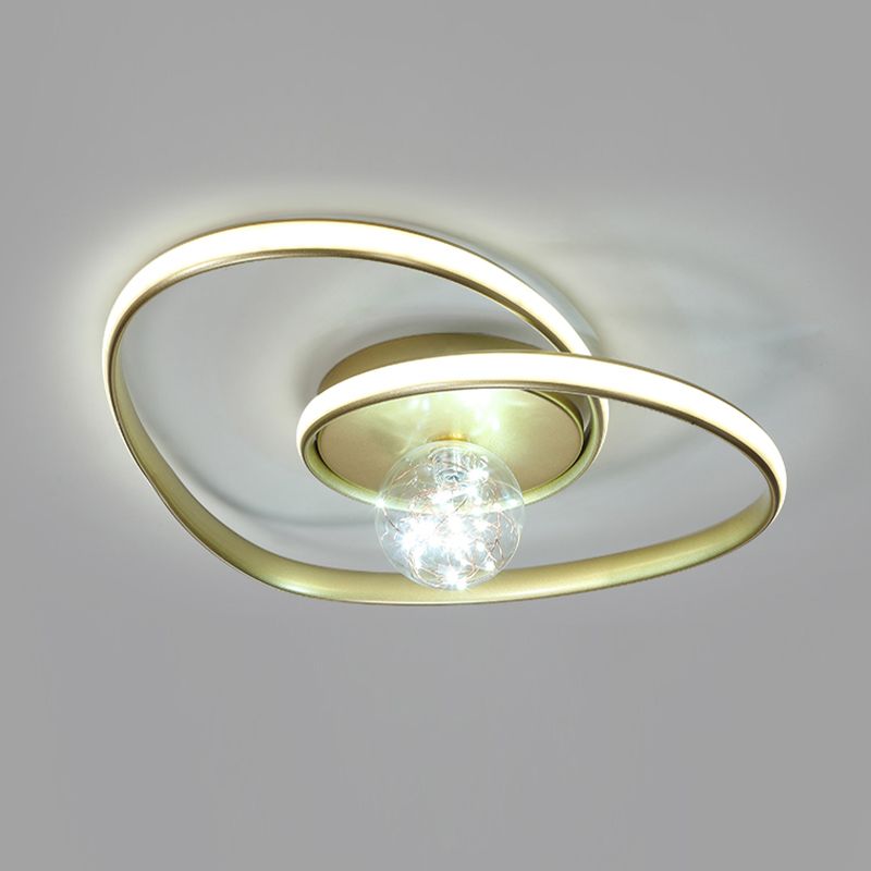 Geometric LED Flush Mount Light with Silica Gel Shade 2 Lights Modern Ceiling Lamp