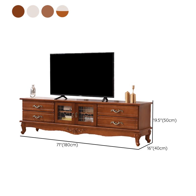 Traditional TV Console Enclosed Storage TV Media Console with Drawers