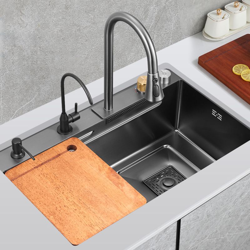 Stainless Steel Kitchen Sink Modern Style Rectangle Shape Kitchen Sink