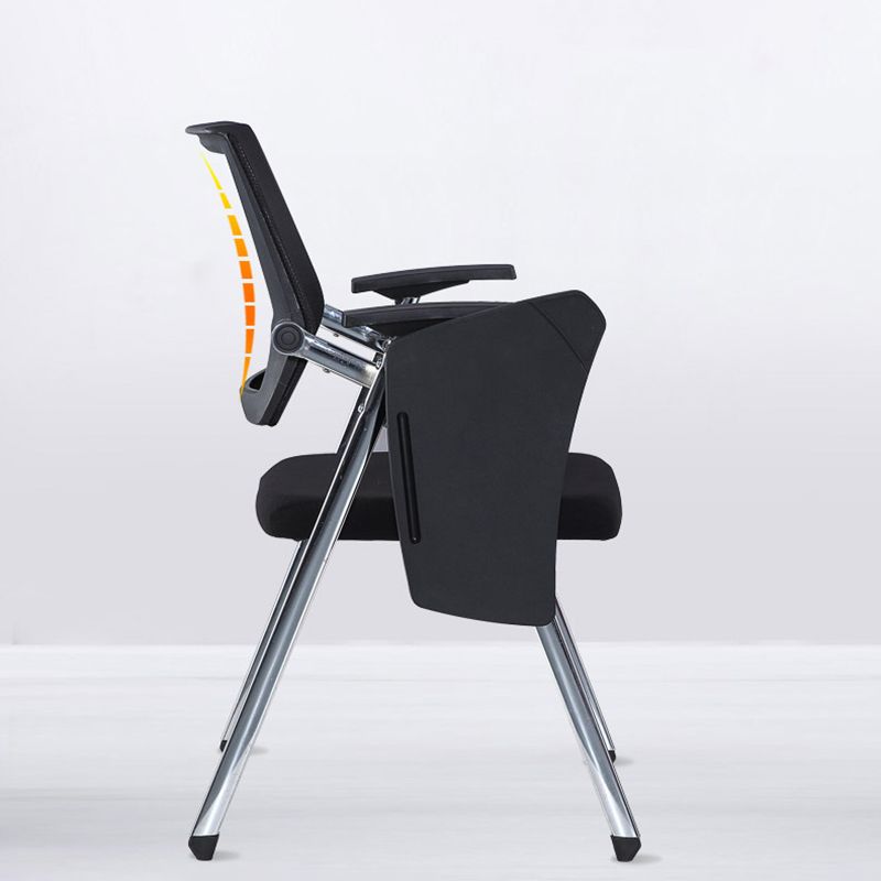 Metal Frame Modern Conference Chair Mid-back Computer Office Chair with Fixed Arms