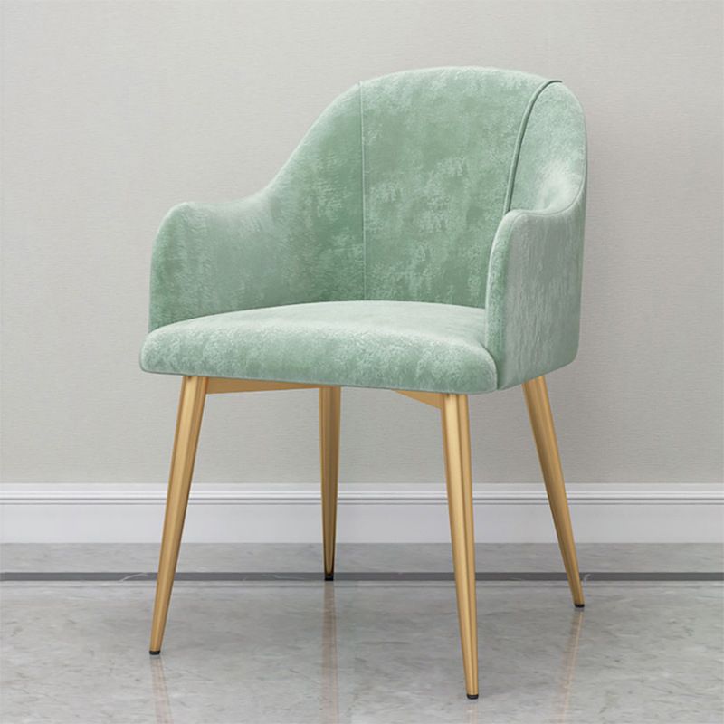 Velvet Upholstered Dining Chair Modern Parsons Furniture with Gold Legs in Matte Finish