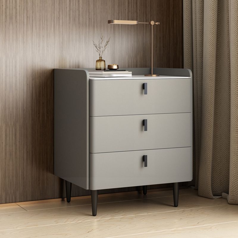 Modern Stone Night Table Drawer Storage Nightstand with Legs