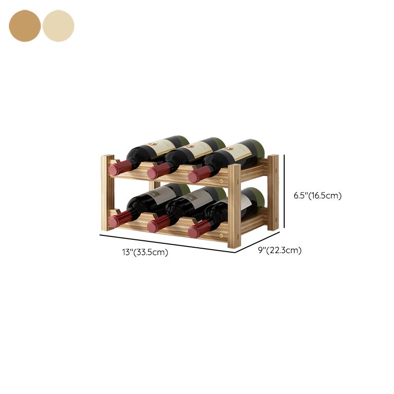 Modern Countertop Wine Bottle Holder Pine Bottle Wine Rack with Shelf