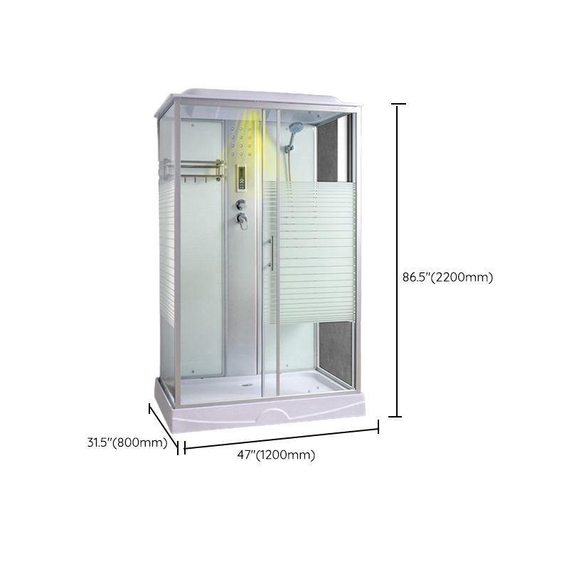 Rectangle Shower Stall Tempered Glass Shower Stall with Towel Bar