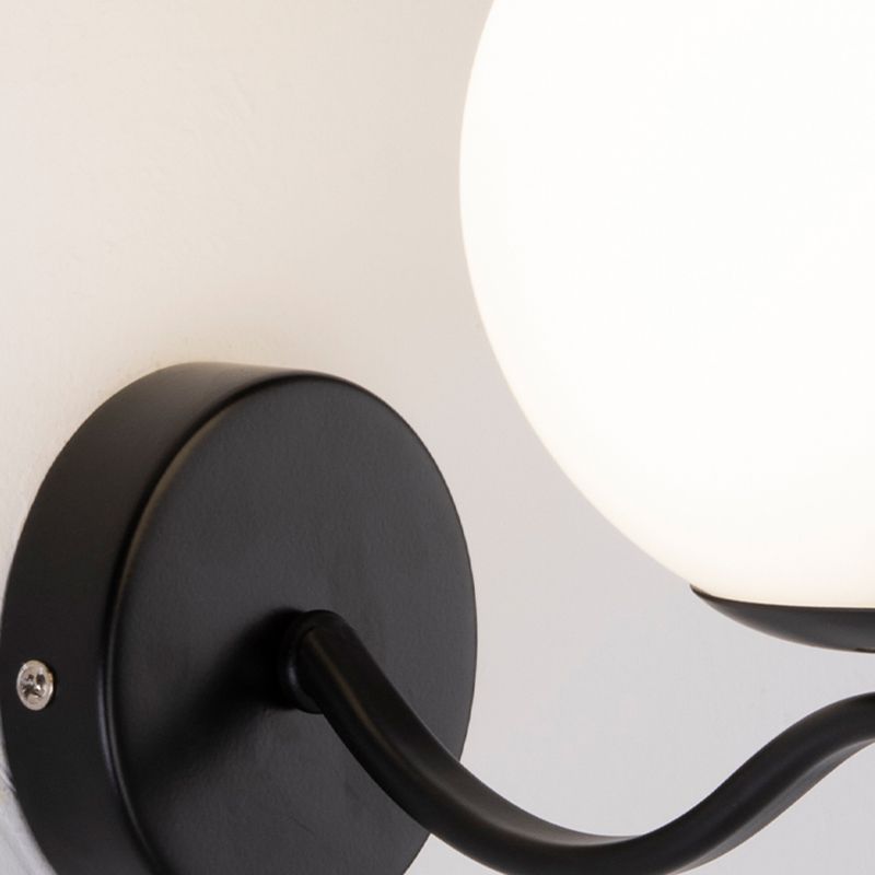 Modern Style Wall Lamp 1-Light Spherical with Glass Shade for Bedroom