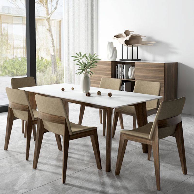 Modern Dining Room Armless Chairs Oak Wood Dining Chairs for Kitchen