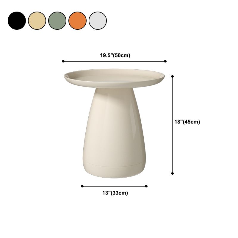 Modern Round Night Table Plastic Accent Table Nightstand for Bedroom