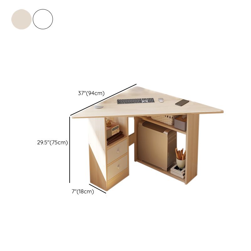 Contemporary Engineered Wood Writing Desk Home Office Desk with Shelves