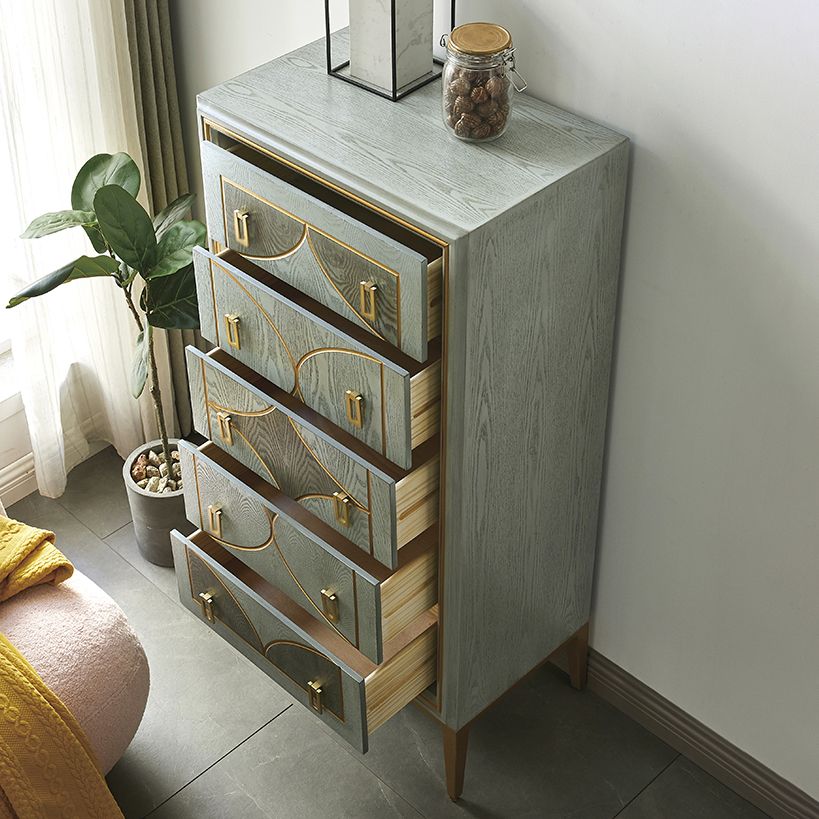 Boho Wood Top Chest with Legs Chest with Drawers for Bedroom