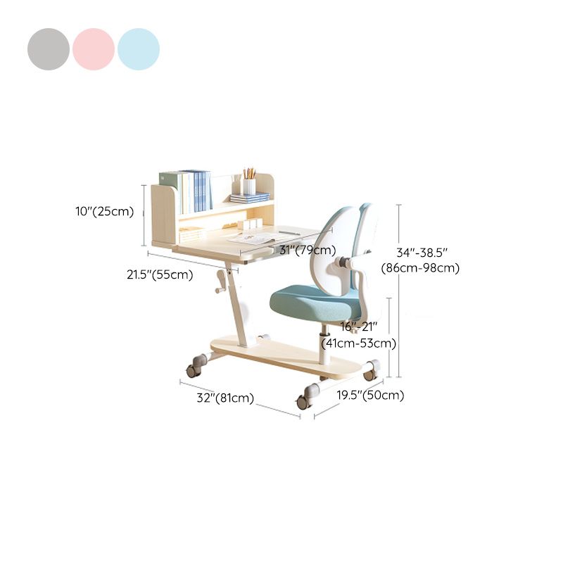 Adjustable Child Desk Home Table and Chair Set with Storage Shelves